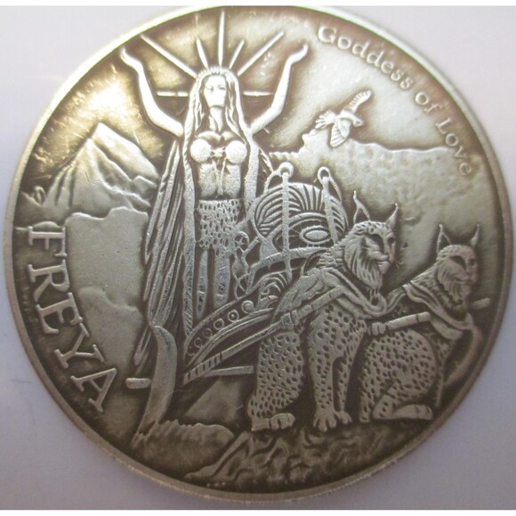 NEW-Norse Gods Freya & Odin Round USA Coin - Picture 4 of 8